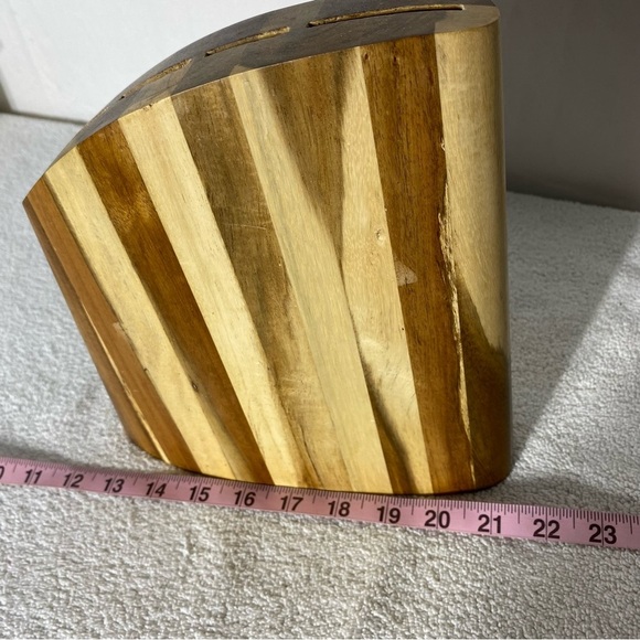 Vintage Two Tone Wood Knife Block - Picture 4 of 16